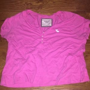Pink {Abercrombie & Fitch} quarter button down top